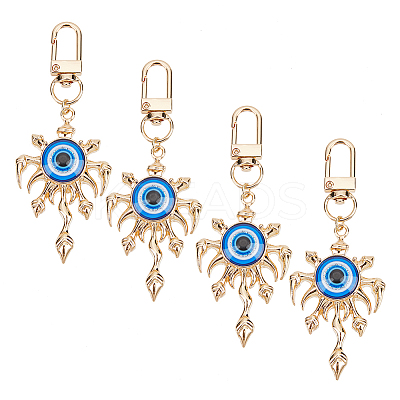 4Pcs Evil Eye Resin Pendant Decorations KEYC-AR0001-26-1