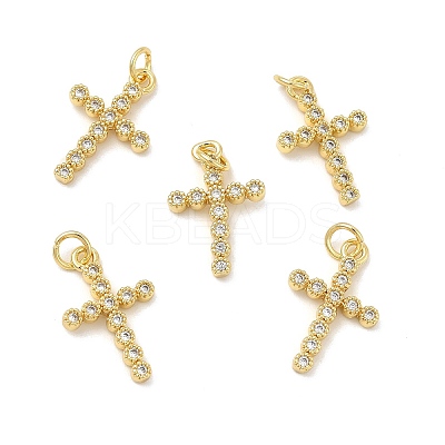 Brass Micro Pave Cubic Zirconia Pendants KK-E068-VB256-1