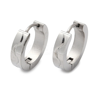 304 Stainless Steel Polishing Effect Hoop Earrings EJEW-M001-32P-1