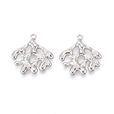 304 Stainless Steel Imitation Coral Pendants STAS-T069-42P-1
