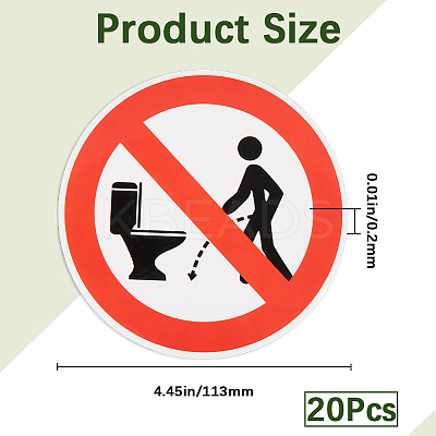 PVC No Peeing Sign Stickers AJEW-WH20006-101B-1
