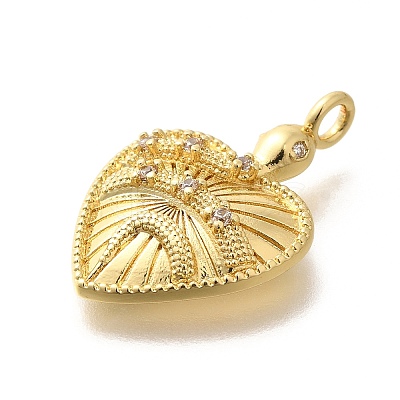 Rack Plating Brass Micro Pave Cubic Zirconia Pendants KK-M296-07G-1