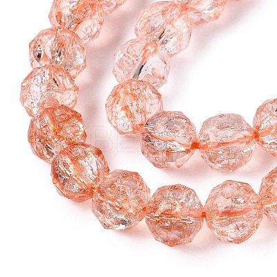 Crackle Transparent Glass Beads Strands GLAA-N063-10mm-11-1