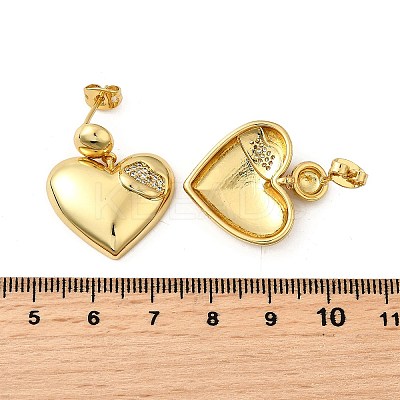 Rack Plating Brass Micro Pave Clear Cubic Zirconia Dangle Earrrings EJEW-L097-27G-1