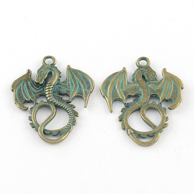 Zinc Alloy Dragon Pendants X-PALLOY-R065-023-LF-1