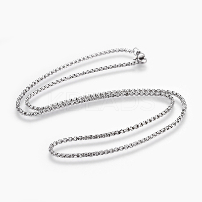 Non-Tarnish 304 Stainless Steel Box chain Necklaces NJEW-F242-13P-A-1