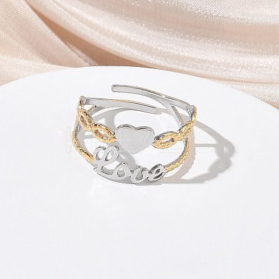 304 Stainless Steel Cuff Open Rings RJEW-Z121-02GP-03-1