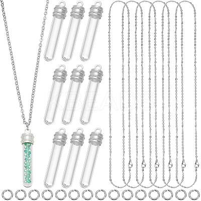 40Pcs 3 Styles Clear Glass Wish Bottle Pendants Set GLAA-SC0002-36-1
