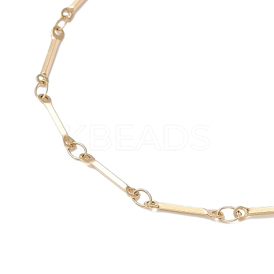 304 Stainless Steel Flat Bar Link Chain Necklace Making AJEW-JB01348-01-1