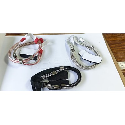 3 Pairs 3 Colors Elastic Imitation Leather Shoelace Bands FIND-DR0001-15B-1