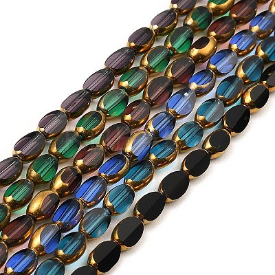 Faceted Transparent Electroplate Glass Beads Strands EGLA-P051-05A-A-1