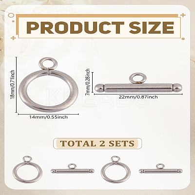 2Bags Stainless Steel Toggle Clasps FIND-LP0007-66-1