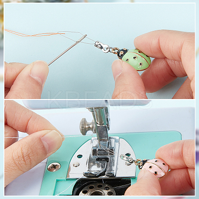 8Pcs 4 Colors Ladybug 304 Stainless Steel Threader DIY-AB00055-1