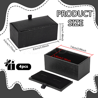 Lizard Skin Print Plastic 2 Cufflink Gift Storage Boxes CON-WH0107-86B-1