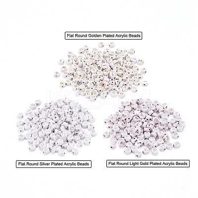 500Pcs Plating Acrylic Beads PACR-YW0001-07-1