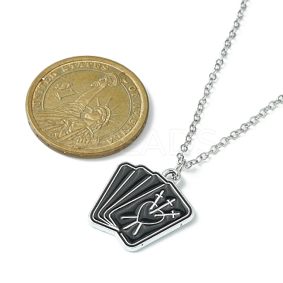 Gothic Style Pentagram/Coffin/Book Alloy Enamel Pendant Necklaces NJEW-JN04362-1