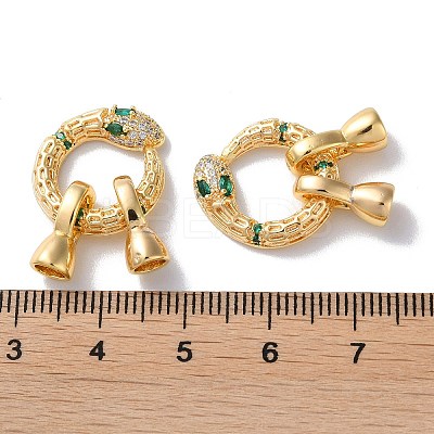 Brass Micro Pave Cubic Zirconia Fold Over Clasps KK-F867-45G-1