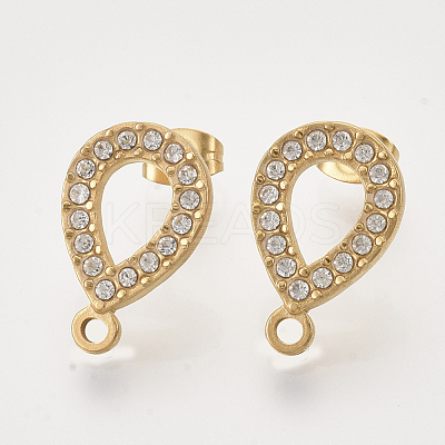 304 Stainless Steel Stud Earring Findings STAS-T052-05G-12-1