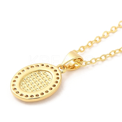 Brass Micro Pave Cubic Zirconia Pendants Necklace NJEW-I125-01E-1