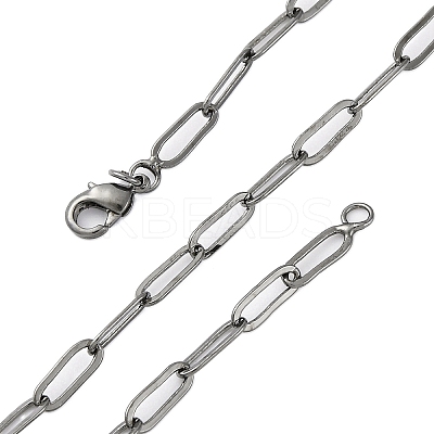 Brass Paperclip Chains Necklaces for Women NJEW-D302-69B-1
