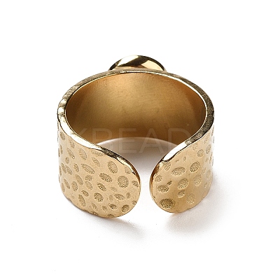 Ion Plating(IP) 304 Stainless Steel Wide Band Open Cuff Rings RJEW-F167-06G-06-1