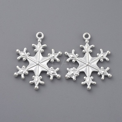 Zinc Alloy Snowflake Pendants TIBEP-12740-S-FF-1