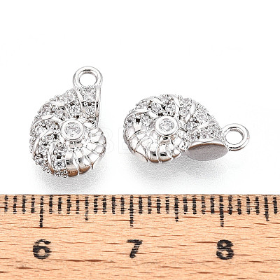 Brass Micro Pave Clear Cubic Zirconia Charms KK-N267-22P-1