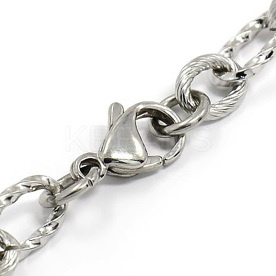 Tarnish Resistant Fashionable 304 Stainless Steel Composite Figaro Cable Chains Bracelets LS-STAS-A028-B095P-1