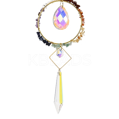 Natural Mixed Stone Chips Hanging Ornaments G-Z051-01H-1