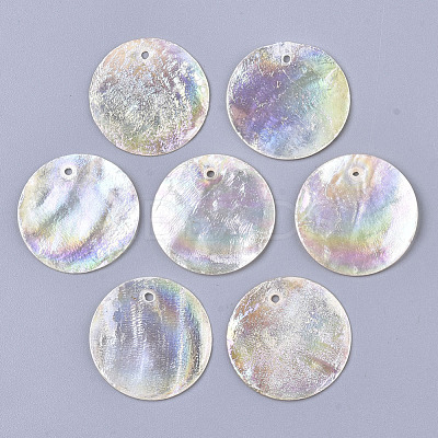 Natural Capiz Shell Pendants X-SHEL-R047-06-1