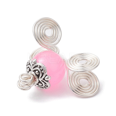 Imitation Jade Glass Bead Pendants PALLOY-JF02378-05-1
