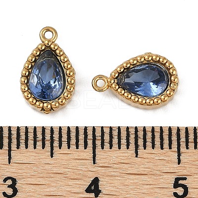 Ion Plating(IP) 304 Stainless Steel Micro Pave Cubic Zirconia Charms X-STAS-K256-20G-1