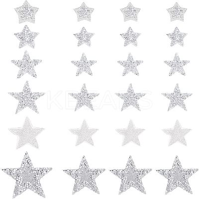 24Pcs 6 Style Star Glitter Hotfix Rhinestone DIY-FG0002-76-1