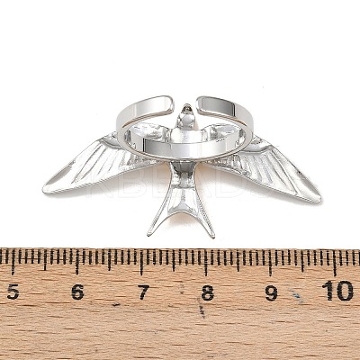 Adjustable 201 Stainless Steel Cuff Open Rings for Women LS-RJEW-B156-01GP-1