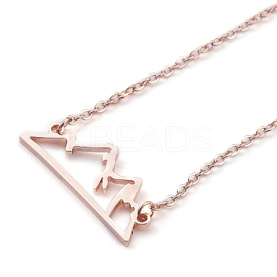 304 Stainless Steel Alps Pendant Necklaces LS-NJEW-Z001-01RG-1