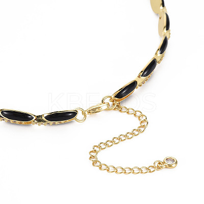 Brass Micro Pave Cubic Zirconia Link Tennis Necklaces for Women NJEW-T013-01G-04-1
