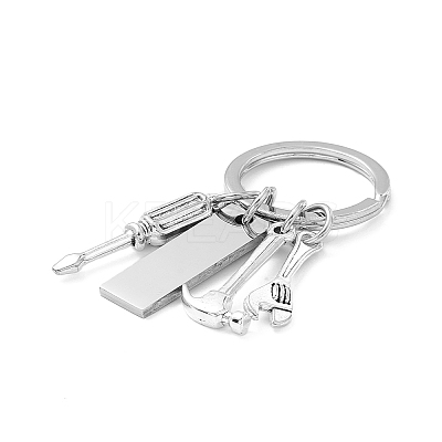 Non-Tarnish Father's Day Theme Alloy 201 Stainless Steel Keychain X-KEYC-A010-04-1