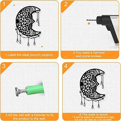Iron Wall Art Decorations HJEW-WH0067-085-1