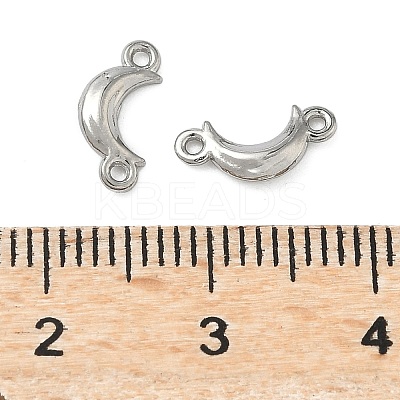304 Stainless Steel Crescent Moon Links Connector Charms STAS-D211-02P-1