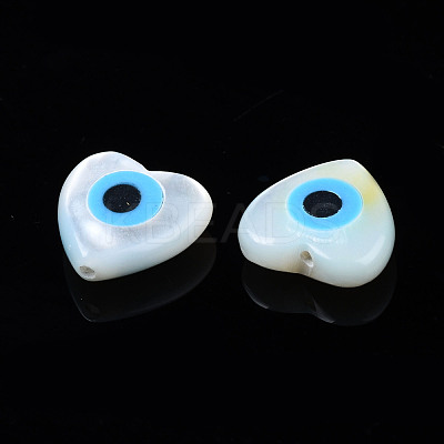 Natural White Shell Mother of Pearl Shell Beads SSHEL-N034-82D-01-1