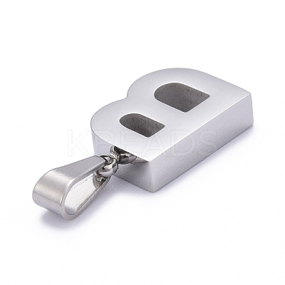 Non-Tarnish 304 Stainless Steel Letter Pendants STAS-H127-B-P-1