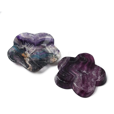 Natural Fluorite Carved Flower Figurines Statues for Home Desktop Decoration  DJEW-A016-02-1