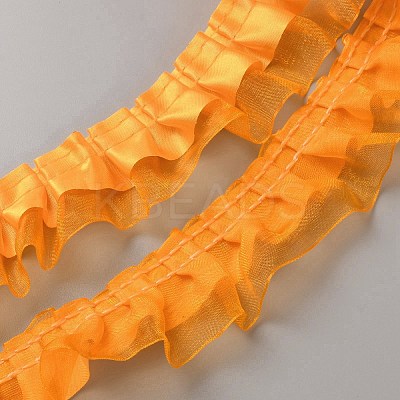 2-Layer Polyester Pleated Lace Trim Ribbon DIY-WH0308-454A-1