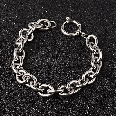 Tarnish Resistant 304 Stainless Steel Cable Chain Bracelets BJEW-H477-03-1
