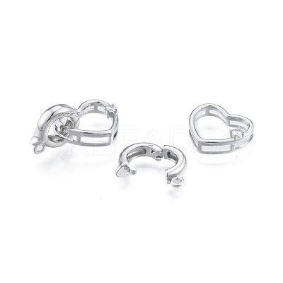 Brass Pave Clear Cubic Zirconia Fold Over Clasps KK-A165-02P-1