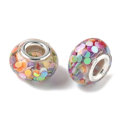 Transparent Resin Rondelle European Beads RESI-S023-20-1