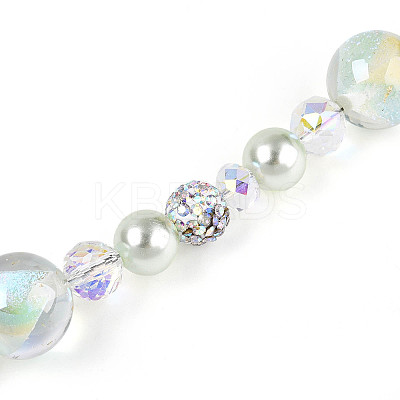 Glass and Acrylic and Imitation Pearl and Rhinestone Beads Strands MAK-T011-06F-1