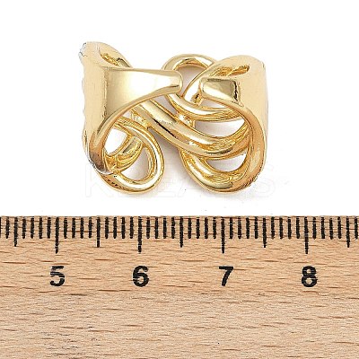 Brass Micro Pave Cubic Zirconia Adjustable Open Cuff Rings RJEW-C140-17G-1