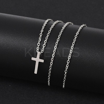 Non-Tarnish 304 Stainless Steel Pendant Necklaces X-NJEW-E141-42P-1
