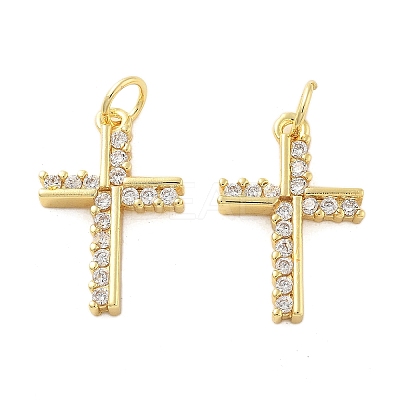 Brass Micro Pave Cubic Zirconia Pendants X1-KK-C092-21E-G-1